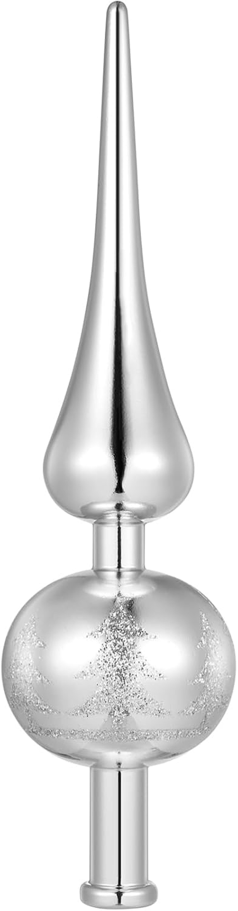 Ipetboom Christmas Tree Topper, 9 Inch Vintage Tree Topper Christmas Tree Sequins Adornment Christmas Decorations, Silver