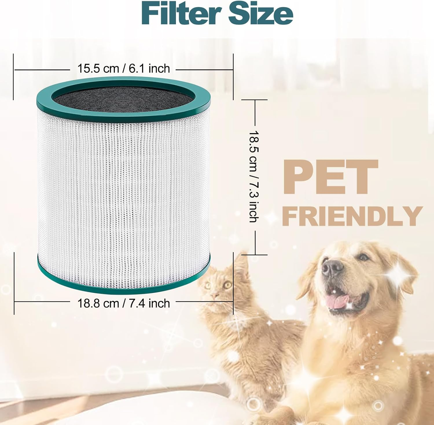 True HEPA Replacement Filter Compatible with Dyson Tower Purifier Pure Cool Link TP01, TP02, TP03, AM11, BP01 Models Compare to Part 968126-03 Air Purifier Filter Replacement image number 5