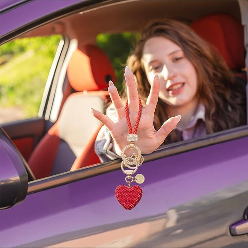Crystal Car Keychain for Women with Sparkly Rhinestone Heart Shape Keychains Accessories, Cute Keychain for Girls, Birthday Christmas Easter Valentines Day Mothers Day Gifts image number 5
