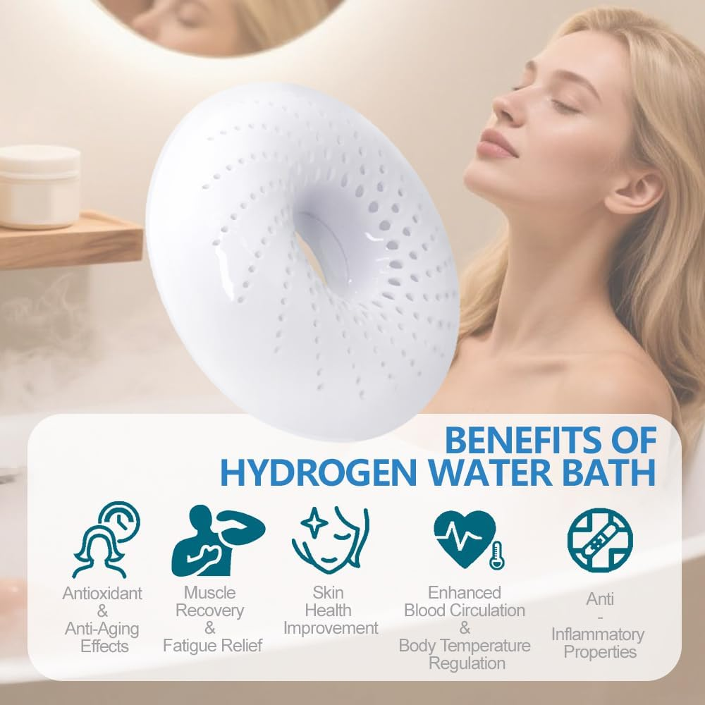 Unosuich Hydrogen Bath Bombs Nano Bubble Shower Spa Bathtub Natural Pure Hydrogen Bath Ball for Deep Cleaning While Enjoying a Healthy Spa&hellip; B0D9Gg4F4S(White) image number 1