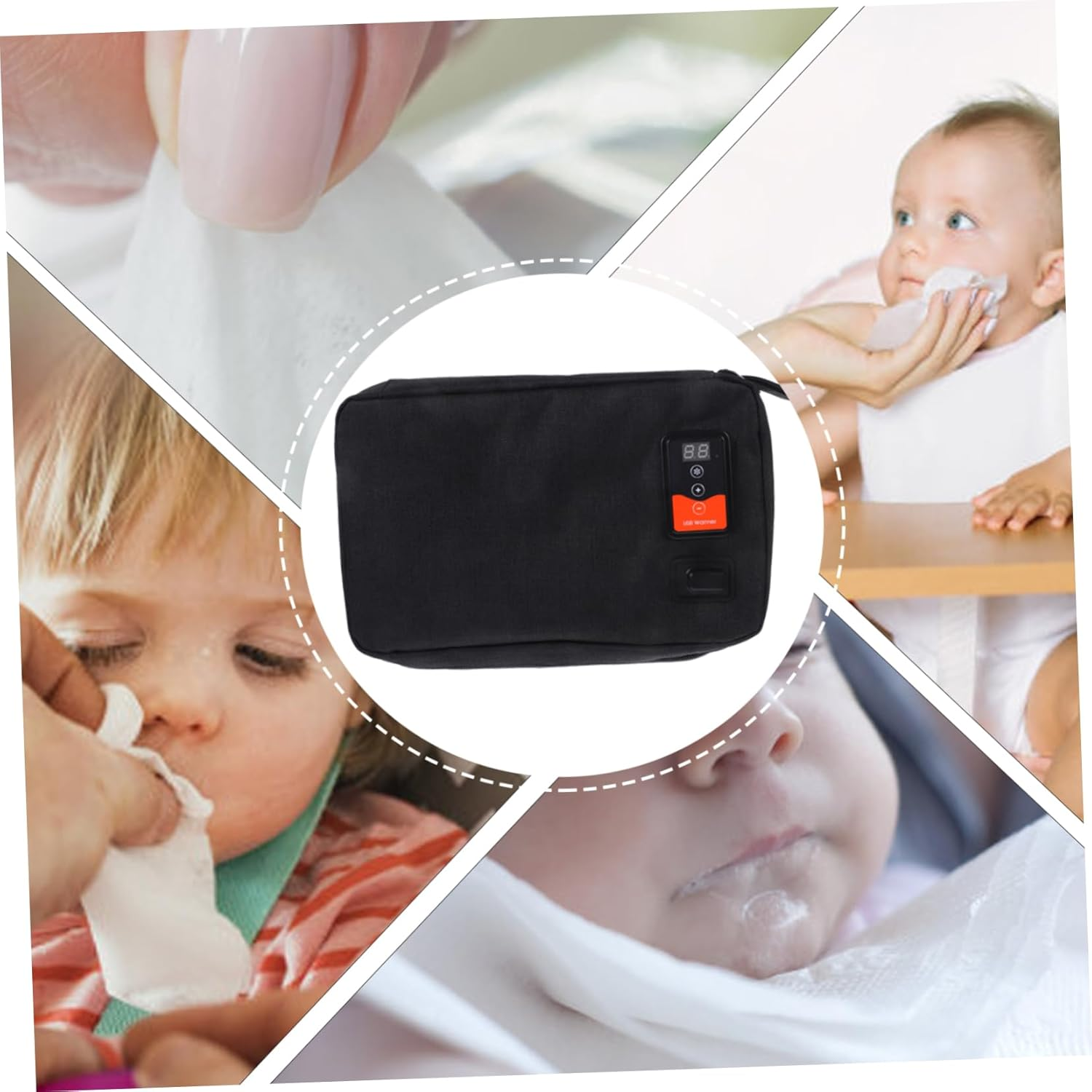 VICASKY USB Wet Tissue Heater Wipe Warmer Dispenser for Care Portable Home Use Adjustable Temperature for Skin Care Products image number 4