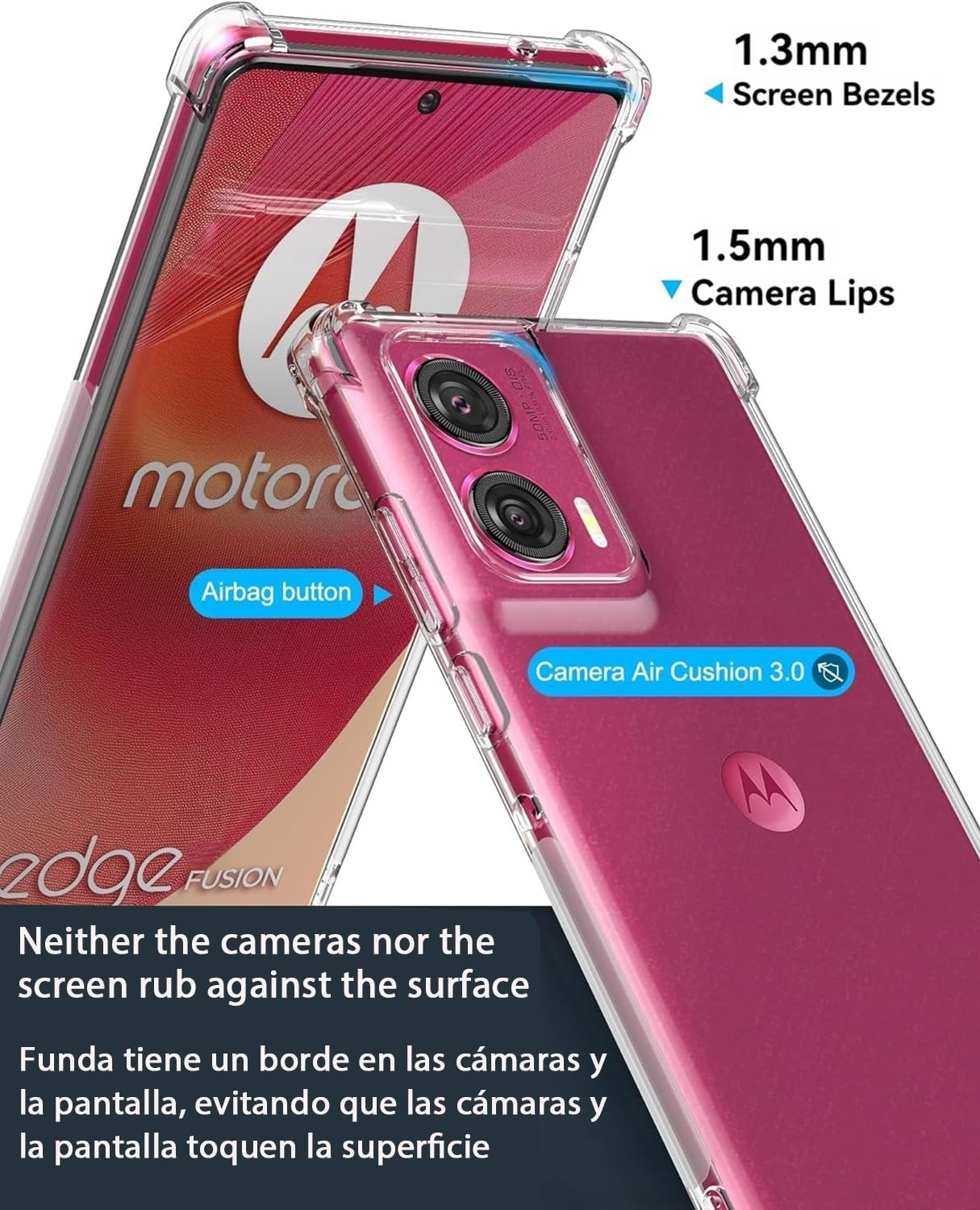 USTIYA Case for Motorola Moto Edge 50 Fusion Clear TPU Four Corners Protective Cover Transparent Soft - Moto Edge 40 5G image number 4