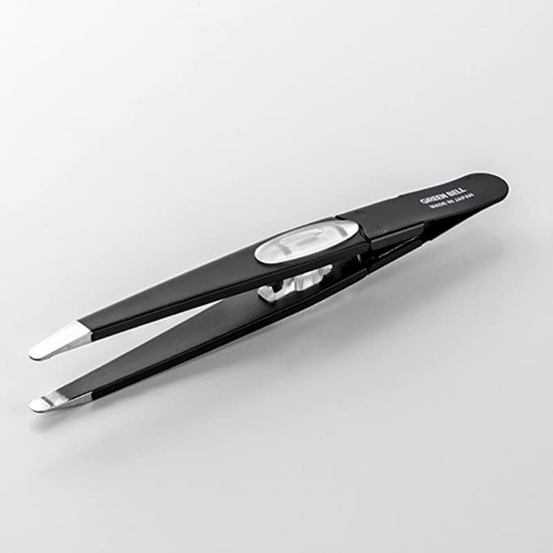 Green Bell Takumi Skills Green Bell Amazing Tweezers That Will Not Slip off with round Ends, Black image number 4