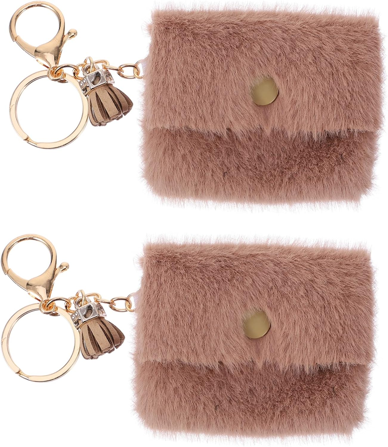 2Pcs Keychain Ring Pendants Car Key Ring Decors Simple Coin Purse Keychain Bag Key Holder for Women Men image number 6