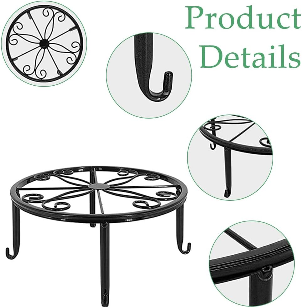 5 Pack Metal Plant Stand for Outdoor Indoor Plants Heavy Duty Flower Pot Stands for Multiple Plant Rustproof round Flower Pots Holder for Home Garden image number 5