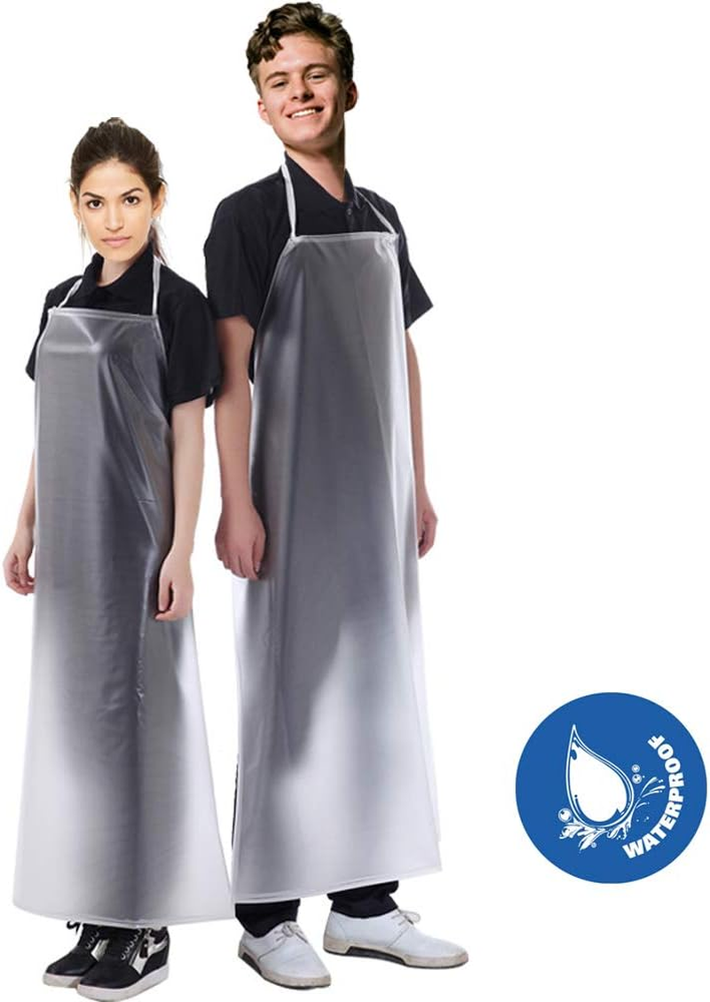 Waterproof Plastic Apron Transparent PVC, Keeps You Clean and Dry When Dishes Washing Kitchen Cooking Lab Work Butcher Dog Grooming Cleaning Fish Unisex 45.3In X 27.5In image number 5