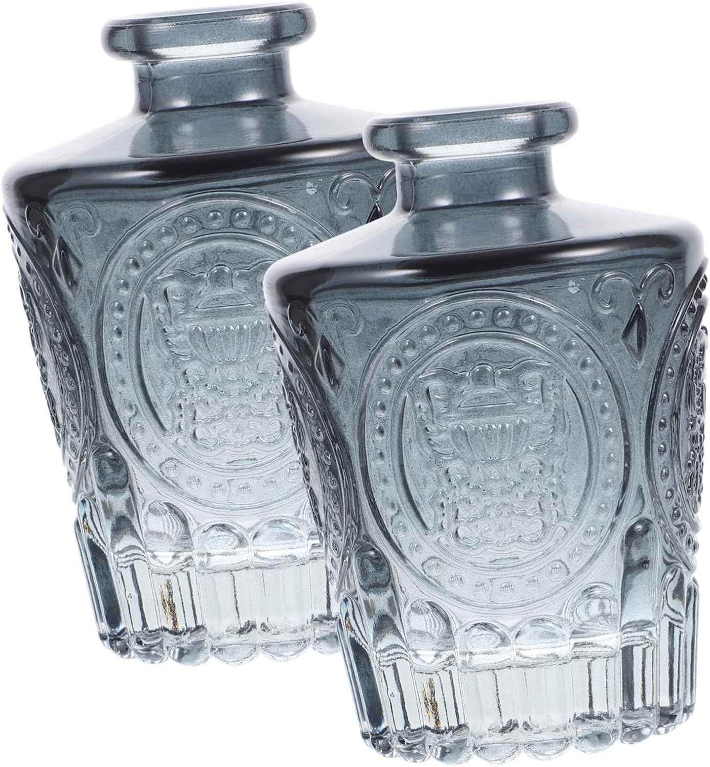 Set of 2 Empty Bottles 50Ml Car Aromatherapy Essential Oil Refillable Glass Diffuser Jars