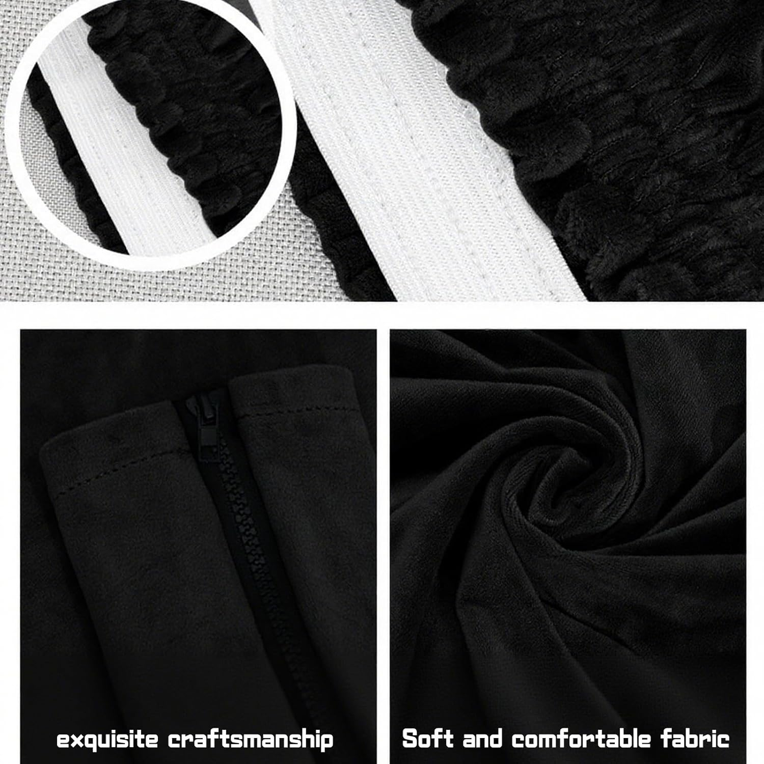 HDBHBH Stretch Office Chair Cover - Polyester Gaming & Computer Chair Slipcover with 2 Armrests, Universal Fit High Back Desk Chair Covers, Removable Black XL (Not Chair) image number 4