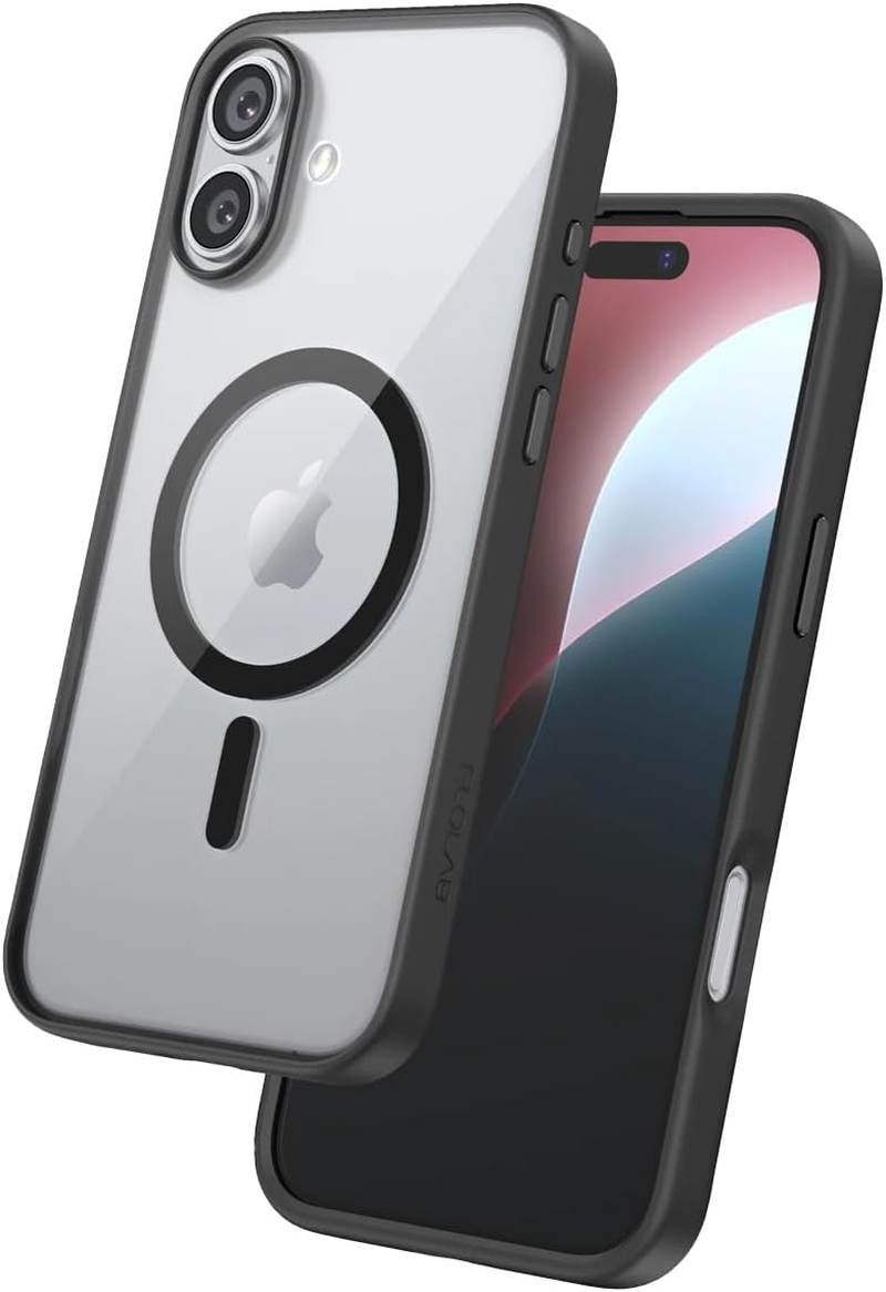 FLOLAB Surtect Tri-Fusion Magnetic for Iphone 16 Pro Max Case Protective Slim Design Magsafe Compatible Military Grade - Black Clear