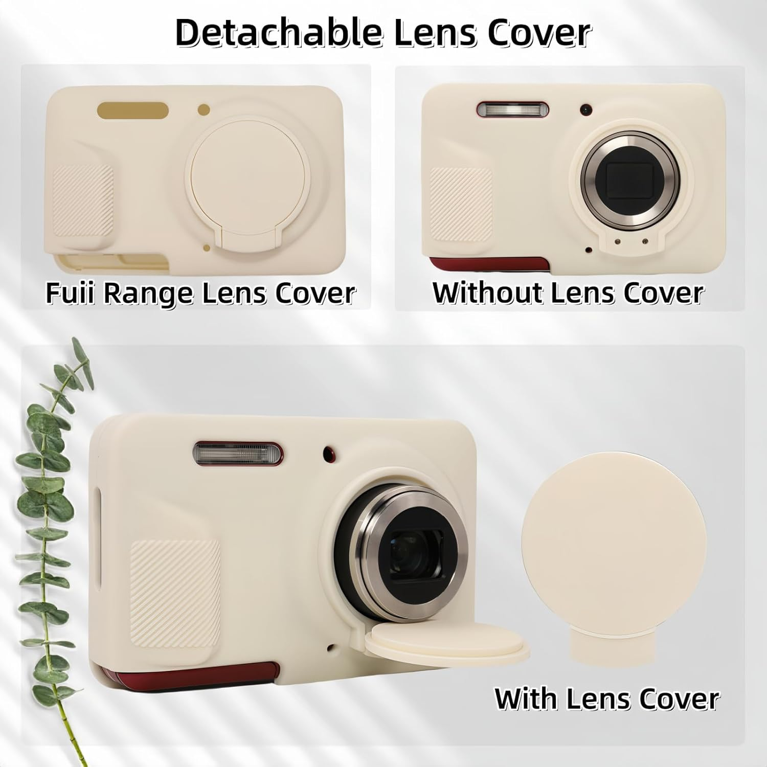 Case for Kodak PIXPRO FZ55, FZ55 Accessories, Soft Silicone Protective Case Removable Lens Cover, Comes with 2 Screen Protectors and 1 Wrist Strap. - Brown image number 3