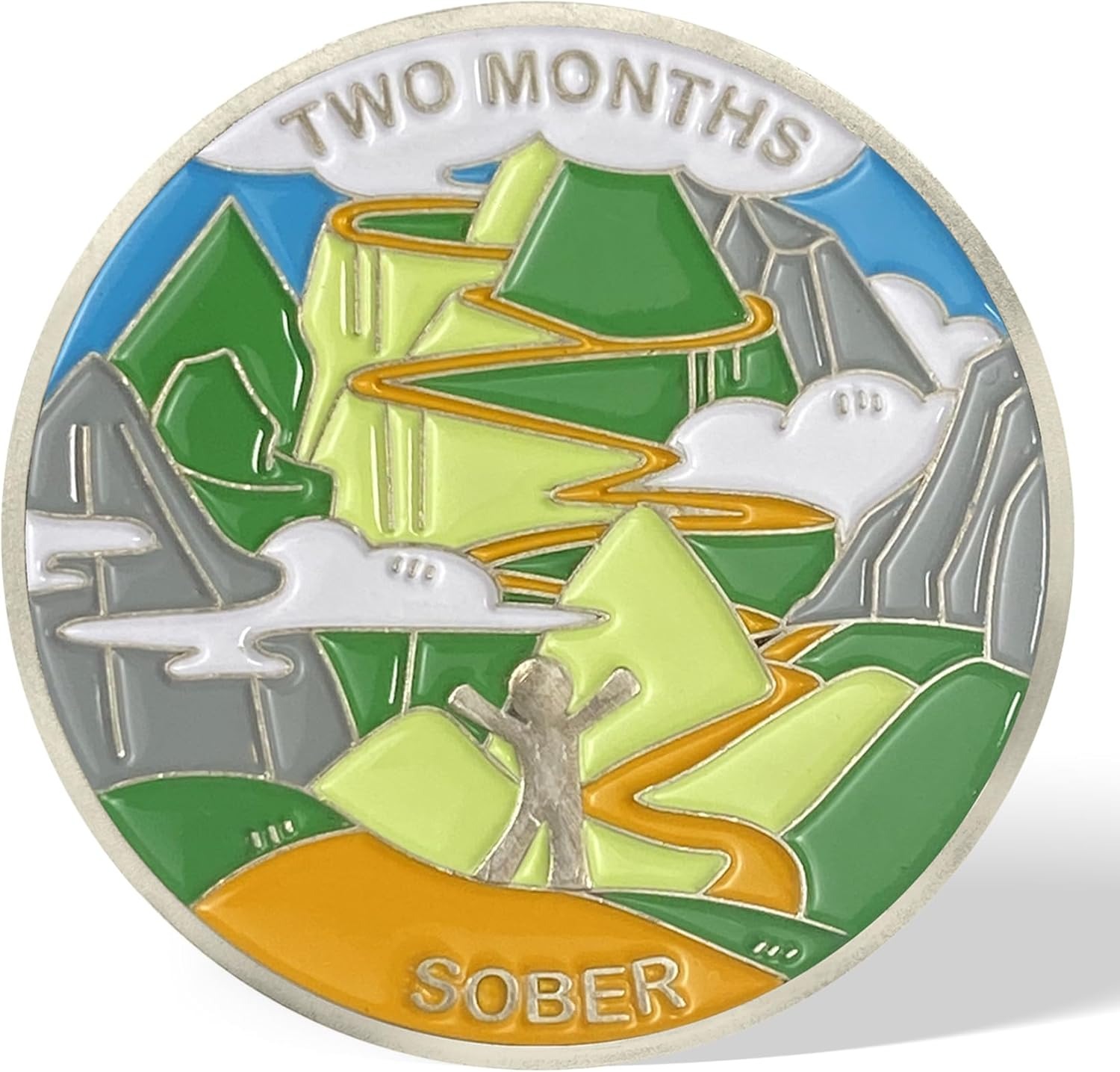 2 Month Sobriety Coin, AA Chips and Medallions Sobriety Coin Recovery Chips Alcoholics Anonymous Addiction Recovery Men Women image number 5