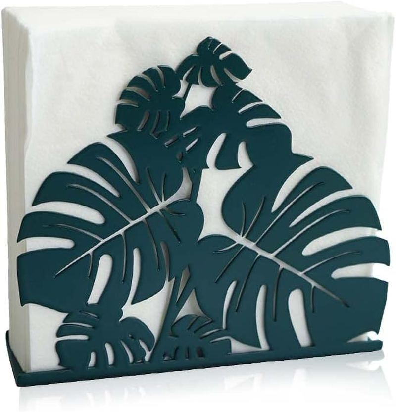 Metal Modern Leaves Silhouette Tabletop Napkin Holder for Table/Freestanding Tissue Dispenser