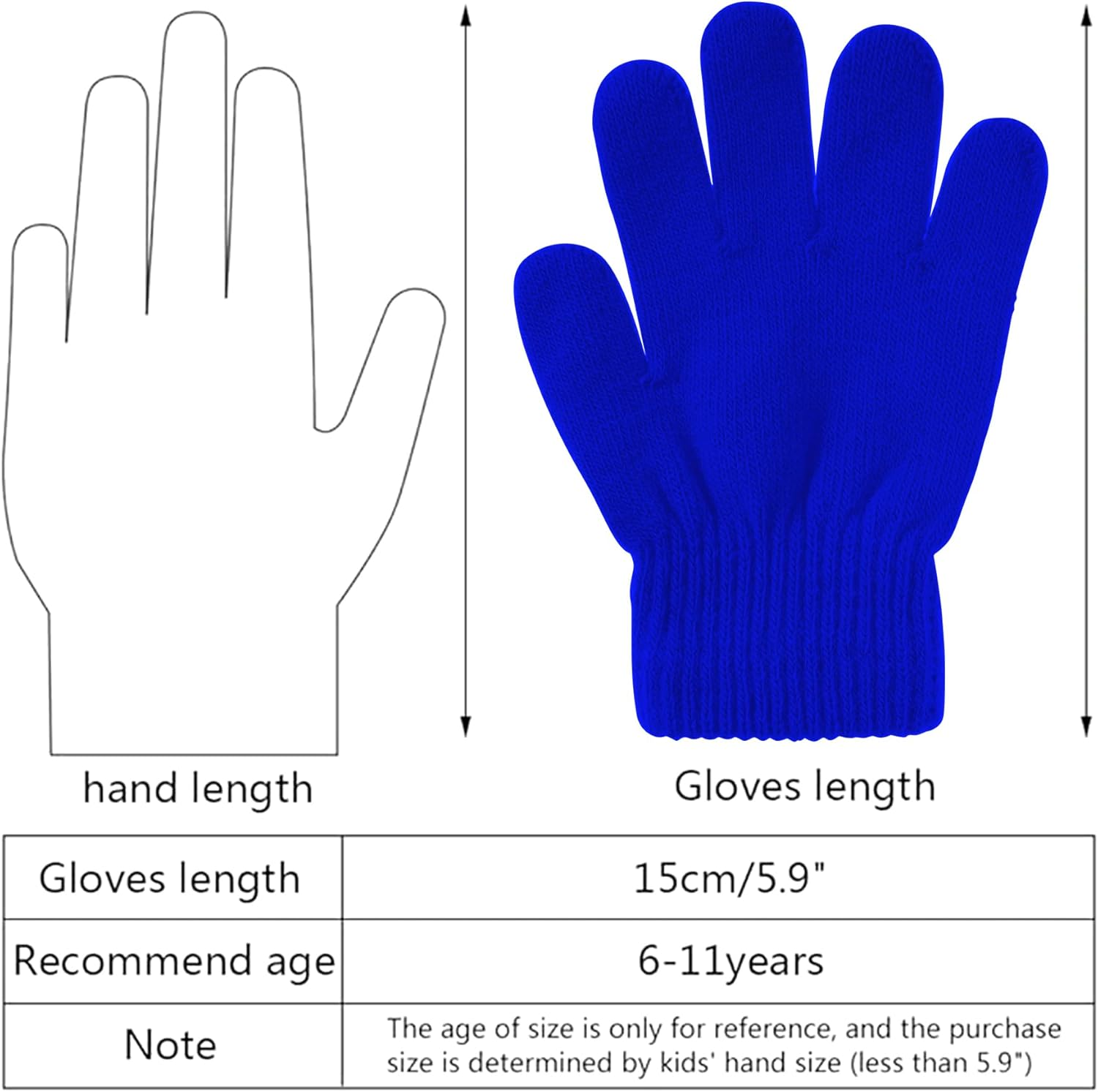 Jiebor 12 Pairs Kids Warm Gloves Winter Gloves Knit Gloves for Boys Girls Children Kids image number 1