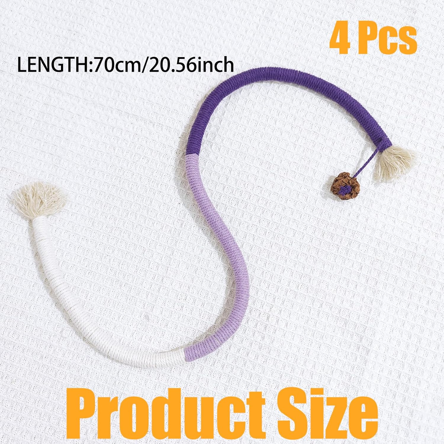 YNR 4 Pieces 70Cm Rope Toys Catnip Cat Chew Toys Teething Rope Chew Teeth Cleaning Stress Relief image number 4