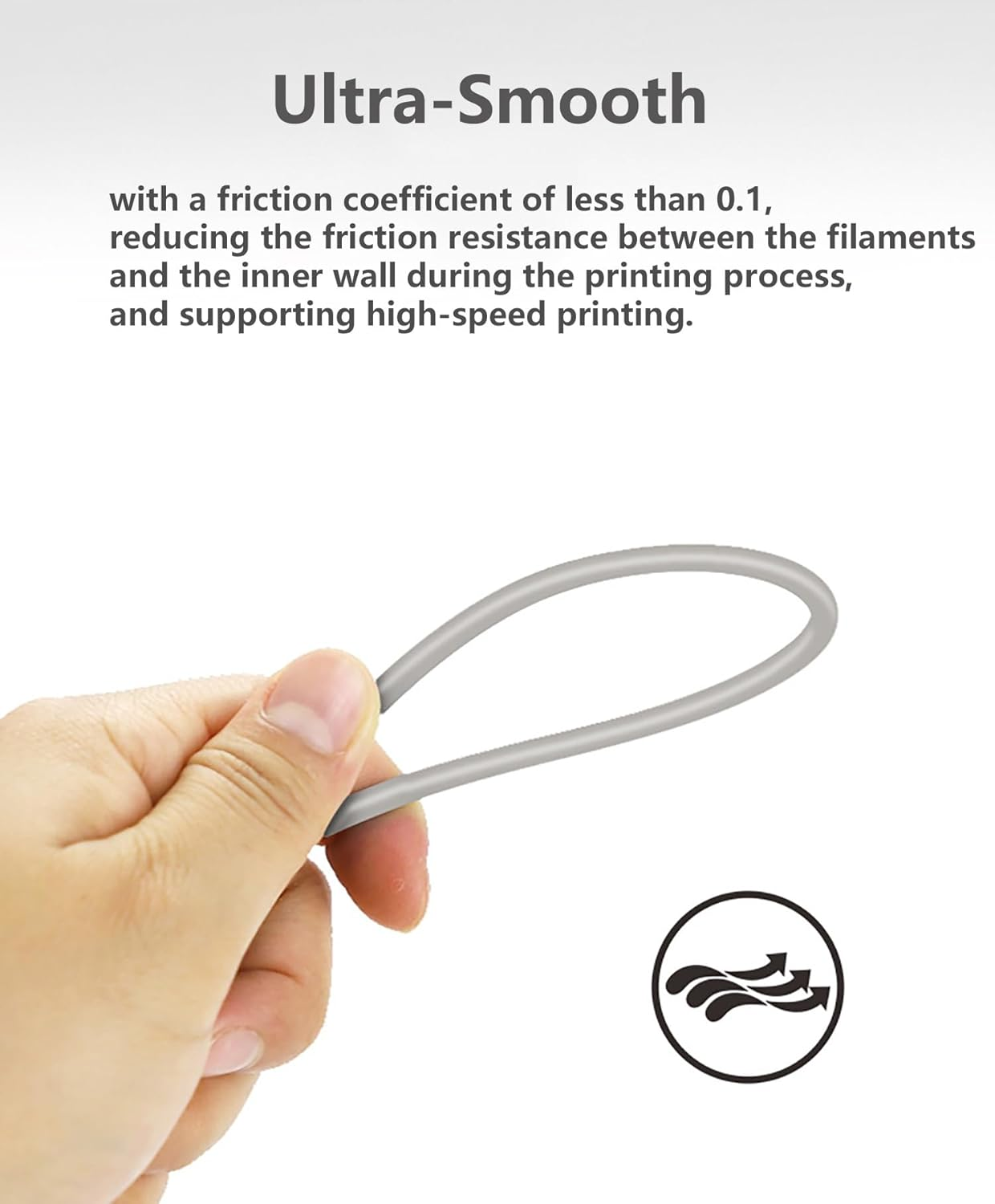 LEOWAY 3D Printer 3M Ultra-Smooth PTFE Teflon Tube 2.5Mm Id/4.0Mm OD with 4Pcs PC4-M10 Pneumatic Connector Fittings for 1.75Mm Filament image number 2