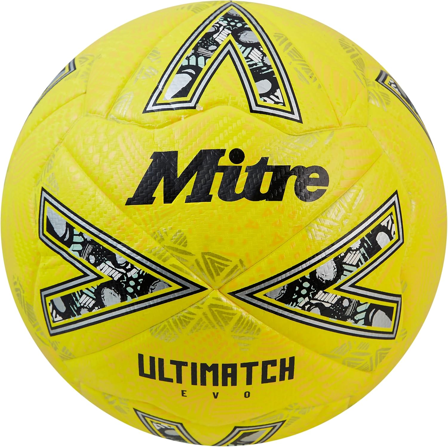 Mitre Ultimatch One Football Enhanced Control Extra Durability Extra Accuracy Ball White Blood Orange Pitch Green Black