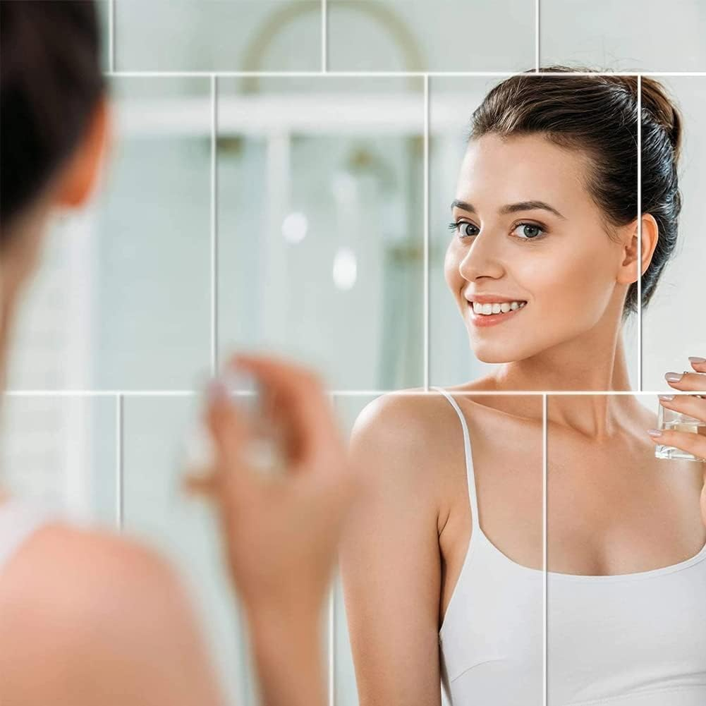 Homiliky 4 Pack Self Adhesive Mirror Stick on Mirror 30X20Cm Acrylic Mirror School Mirrors Flexible Mirror Sheets Mirror Stickers for Wall School Home Livingroom Bathroom Bedroom Decor image number 2