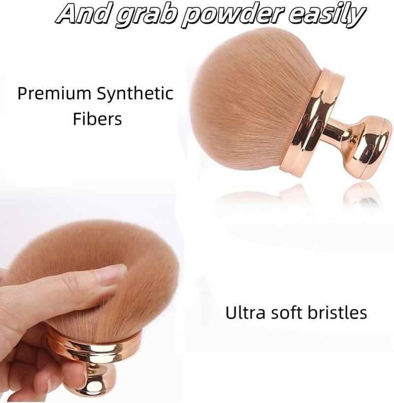 XINYUICEAN Extra Large Body Self Tanner Makeup Brush, Wide-Headed Self Tanning Kabuki Blend Brush for Powder, Blusher, Foundation, Bronzer, Self Tan Face, Body, Leg and Back Applicator (Black) - Gold image number 4