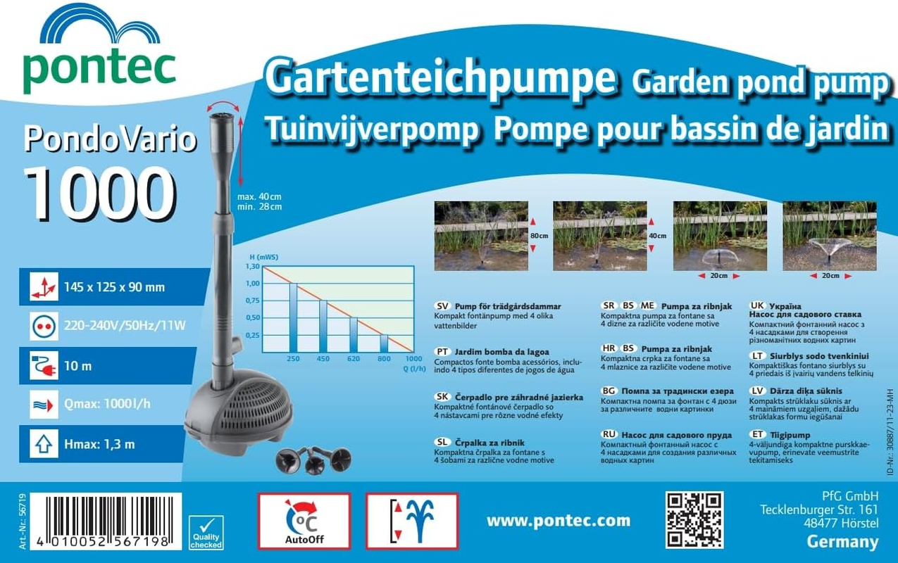 Pontec Pondovario Fountain Pump 1000 image number 5