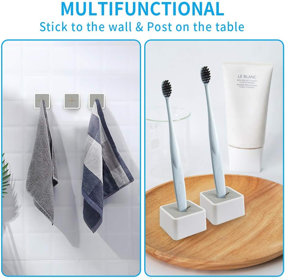 KAIYING Kitchen Towel Hook, Self Adhesive Dish Towel Holder for Kitchen Cabinet Door, Push Towels Holder Wall Mounted for Bathroom and Home, No Drilling (3 Pack_White & Gray) image number 4