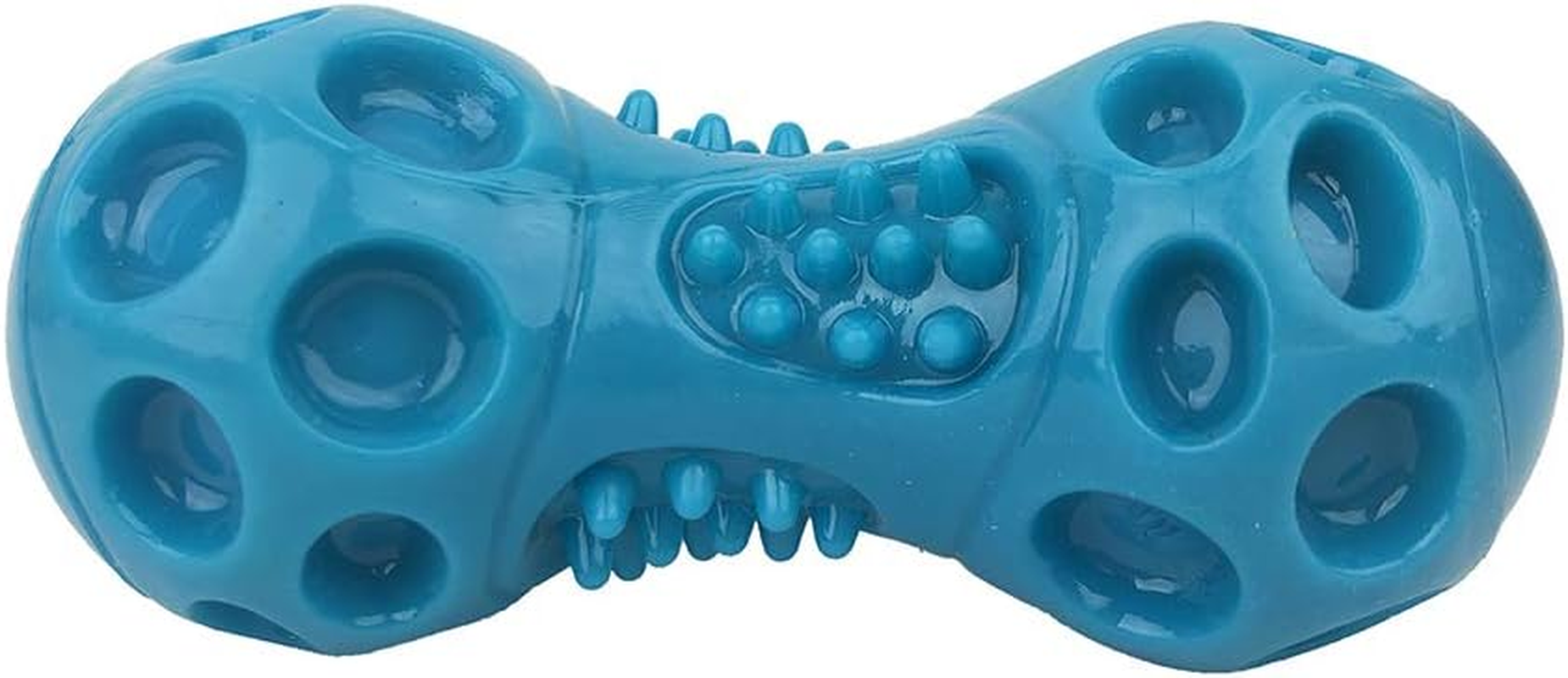 Ruff Play Durable Squeaky Dumbbell Dog Toy, Blue - Dog Teething Toy, Durable Dog Chew Toys, Rubber Chew Toys, Squeaky Dog Toy, Aids Dog'S Dental Health
