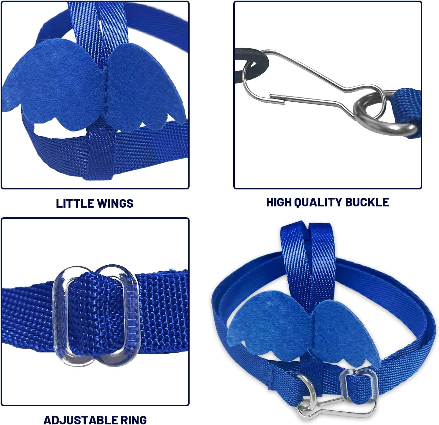 2 Metre Long Adjustable Parrot Training Rope, Bird Harness for Outdoor Activities, Elastic Strap Training Rope, with 1 Bird Foot Ring. image number 1