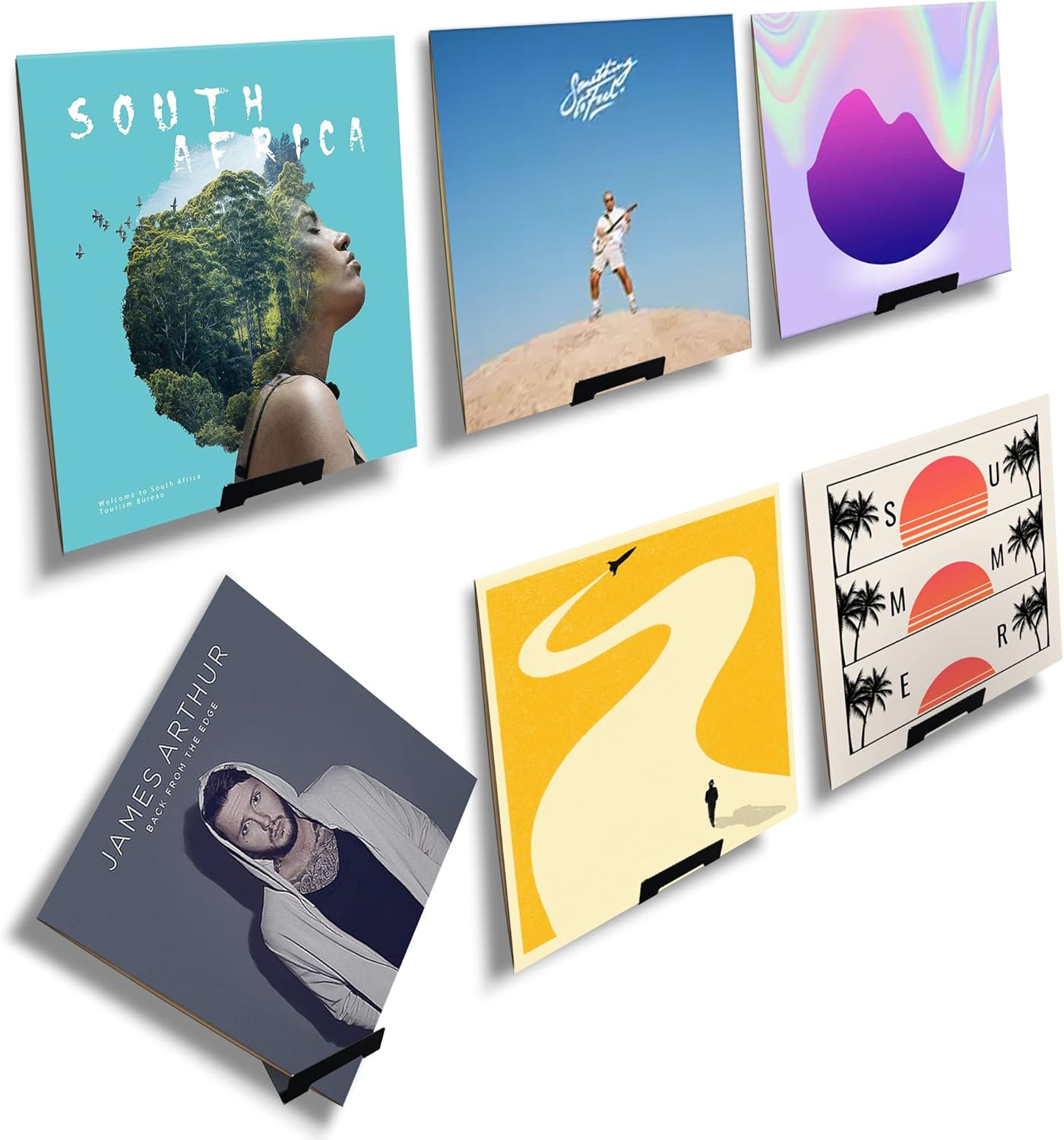 Mylifeunit Vinyl Record Wall Mount, 6 Pack Metal Record Holder for Albums Display (Black) image number 6