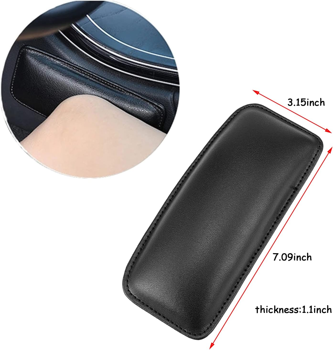 Betterjonny 4 Pcs Car Knee Cushion for Center Console, PU Leather Car Knee Cushion Elbow Pillow Universal Auto Car Knee Pad, Leg Pad, Inner Leg Pad,Knee Pad for Car Interior Accessories(Black) image number 4