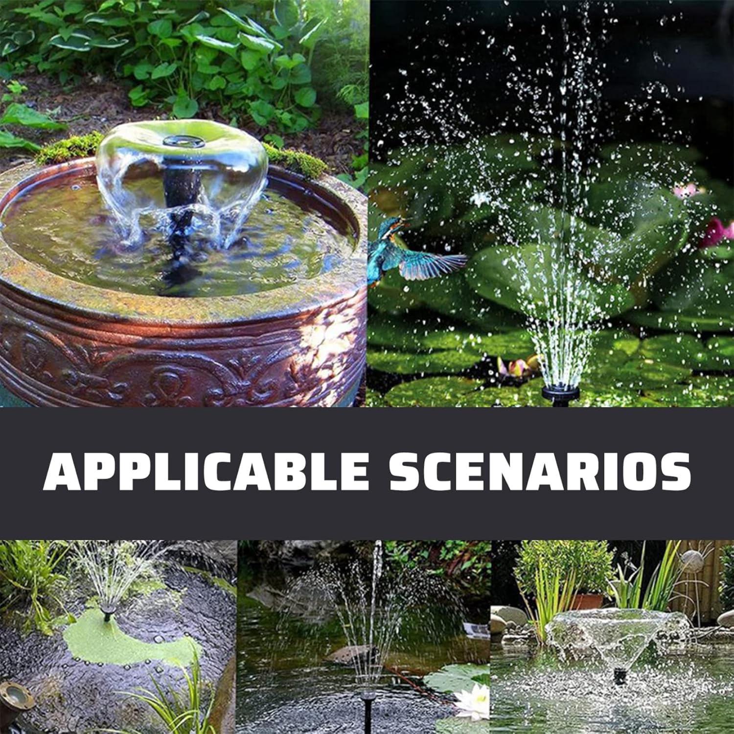 Pond Fountain, Adjustable Height Plastic Fountain Nozzle Set, Easy to Use Spitter for Garden, Pond, Amusement Park, Landscape Poolhome D&eacute;coration image number 5