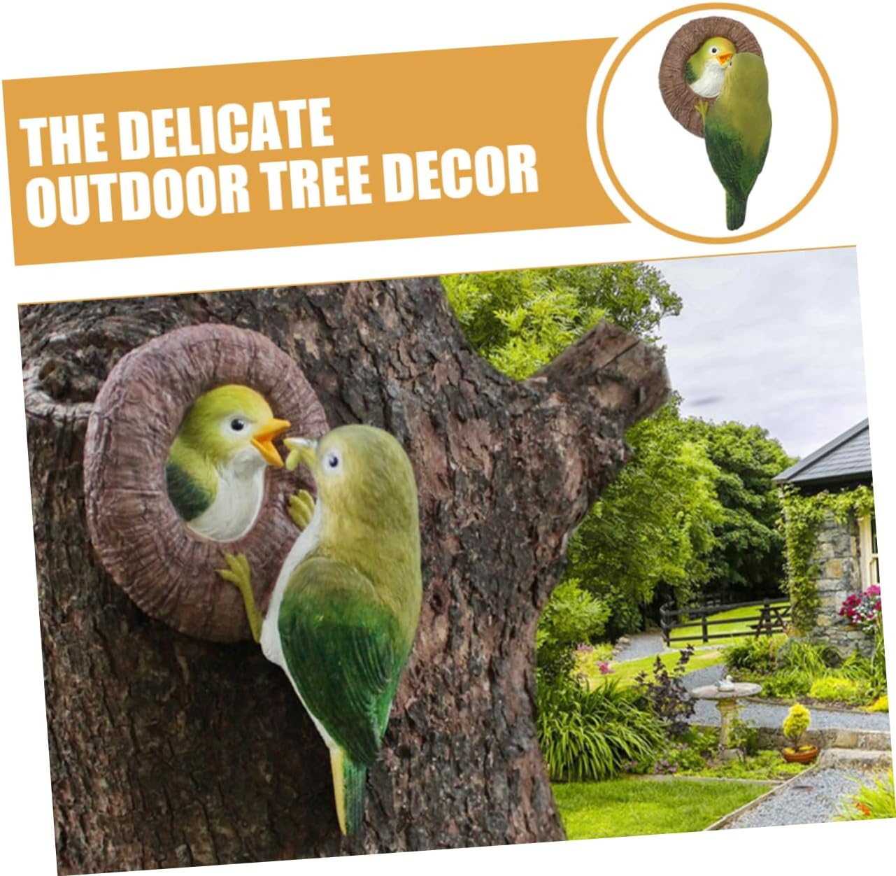 CAXUSD Hanging Bird Statue Pendant for Outdoor Garden Decor Adorable Bird Ornament for Tree Decoration Cute Bird Figure for Courtyard and Garden Accessories image number 5