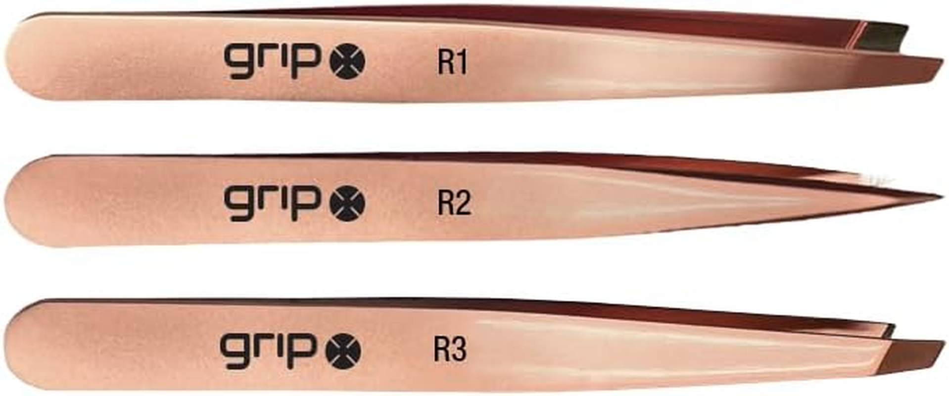 Grip Tweezer Stainless Steel 3Pk &ndash; Slanted, Claw Slanted & Pointed Tweezers for Precision Grooming &ndash; Eyebrow, Ingrown Hair & Splinter Removal Tools