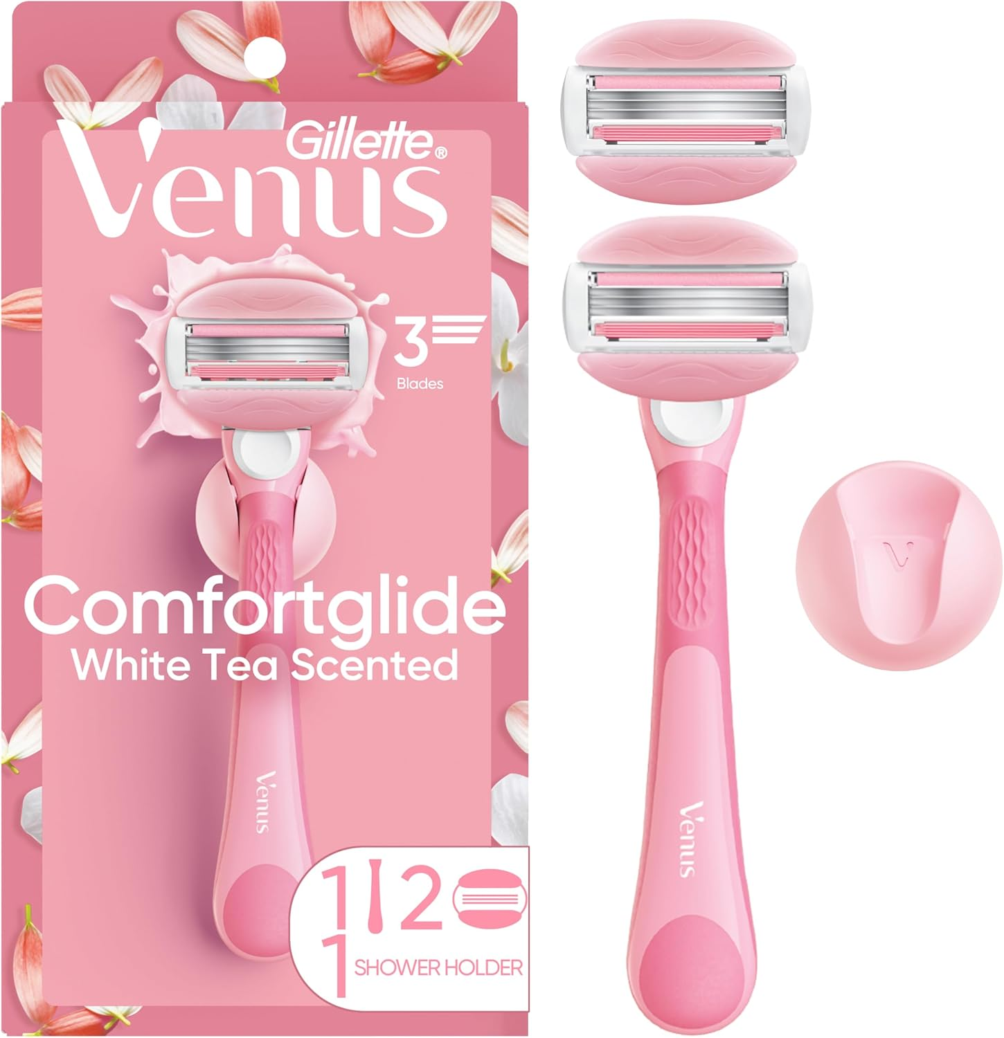 Gillette Venus Comfortglide White Tea Women'S Razor - 1 Handle + 2 Refills image number 4