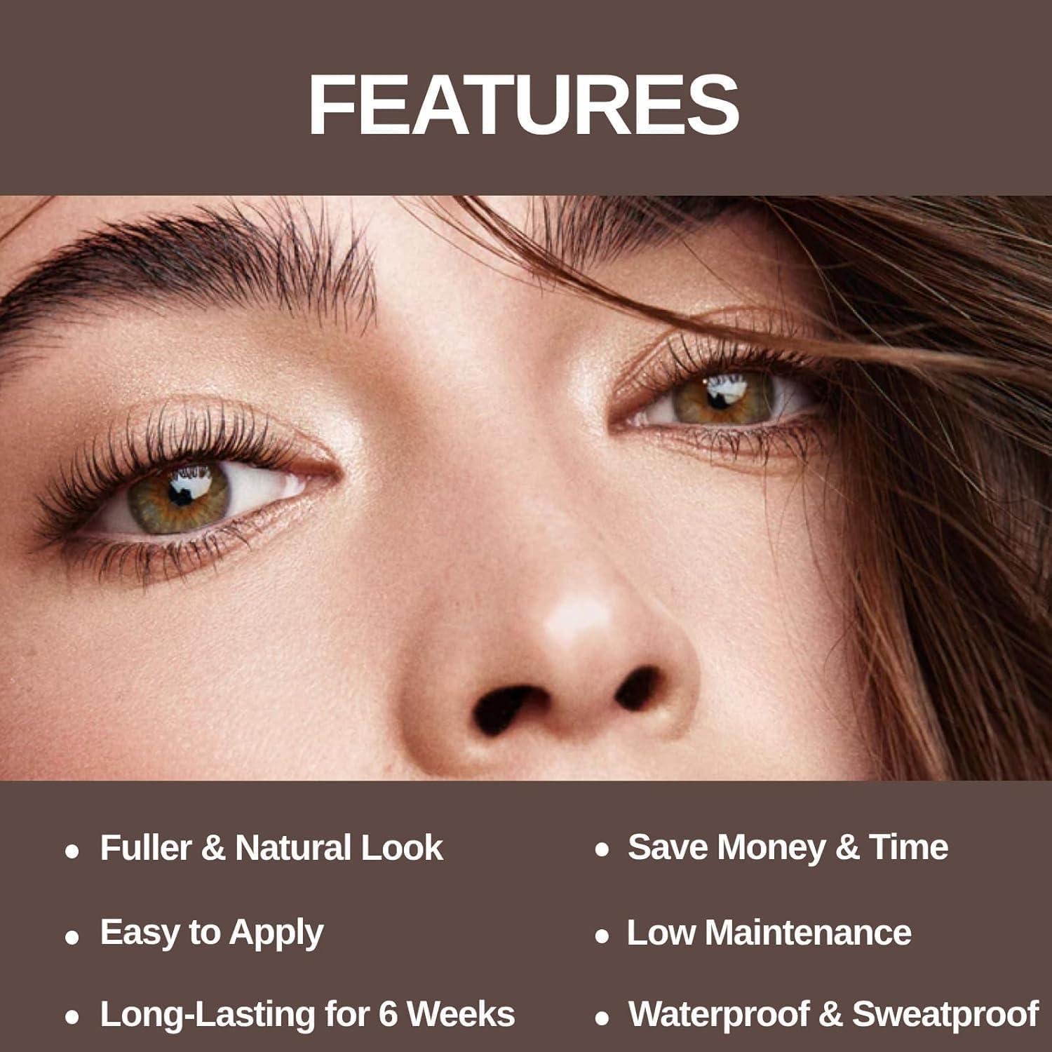 Instant Lash & Brow Set, Natural Bushy Eyebrow Makeup Kit, Long Lasting Spot Coloring 100% Gray Converge DIY Hair Dying for Salon Home Use - 7Ml (Dark Brown, M) - Dark Brown image number 2