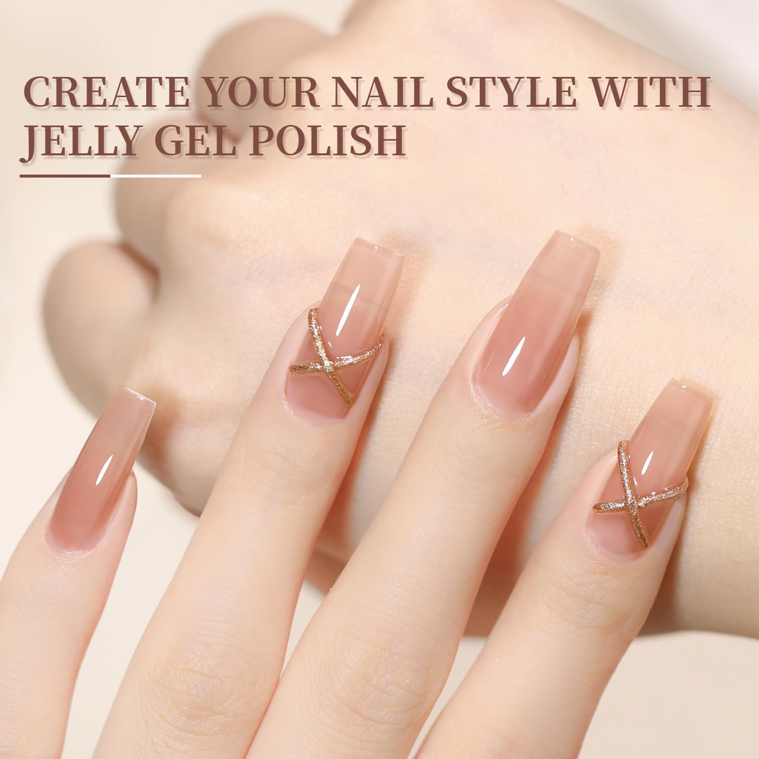 JODSONE 23PCS Gel Nail Polish Set 20 Translucent Jelly Color Natural and Elegant Long Lasting Suitable for Home and Salon image number 5