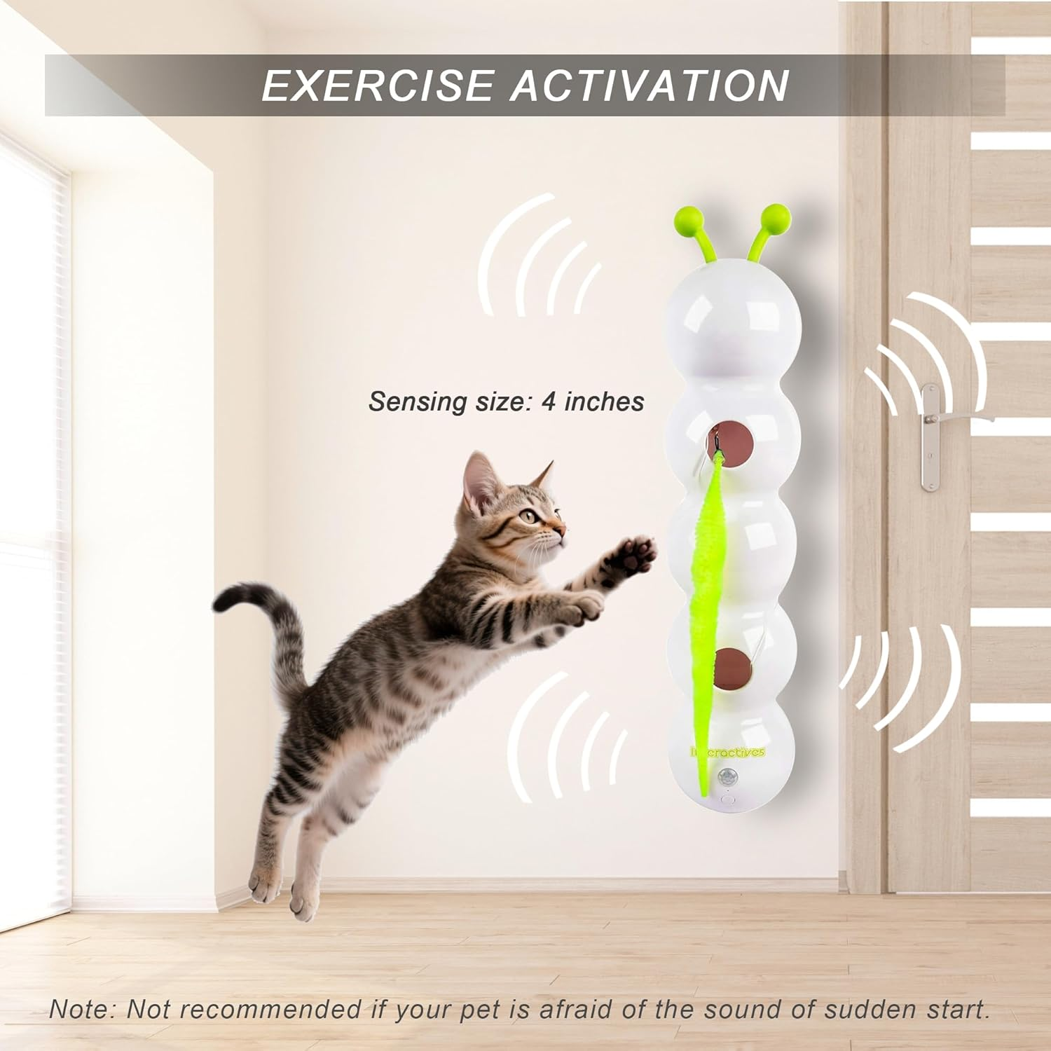 Emesak Caterpillar Smart Cat Toy &ndash; Interactive Caterpillar Cat Toy for Indoor Cats, Moving Bug Toy for Cats, Realistic Wiggle Motion, Fun & Engaging Cat Toys for Play and Exercise image number 1