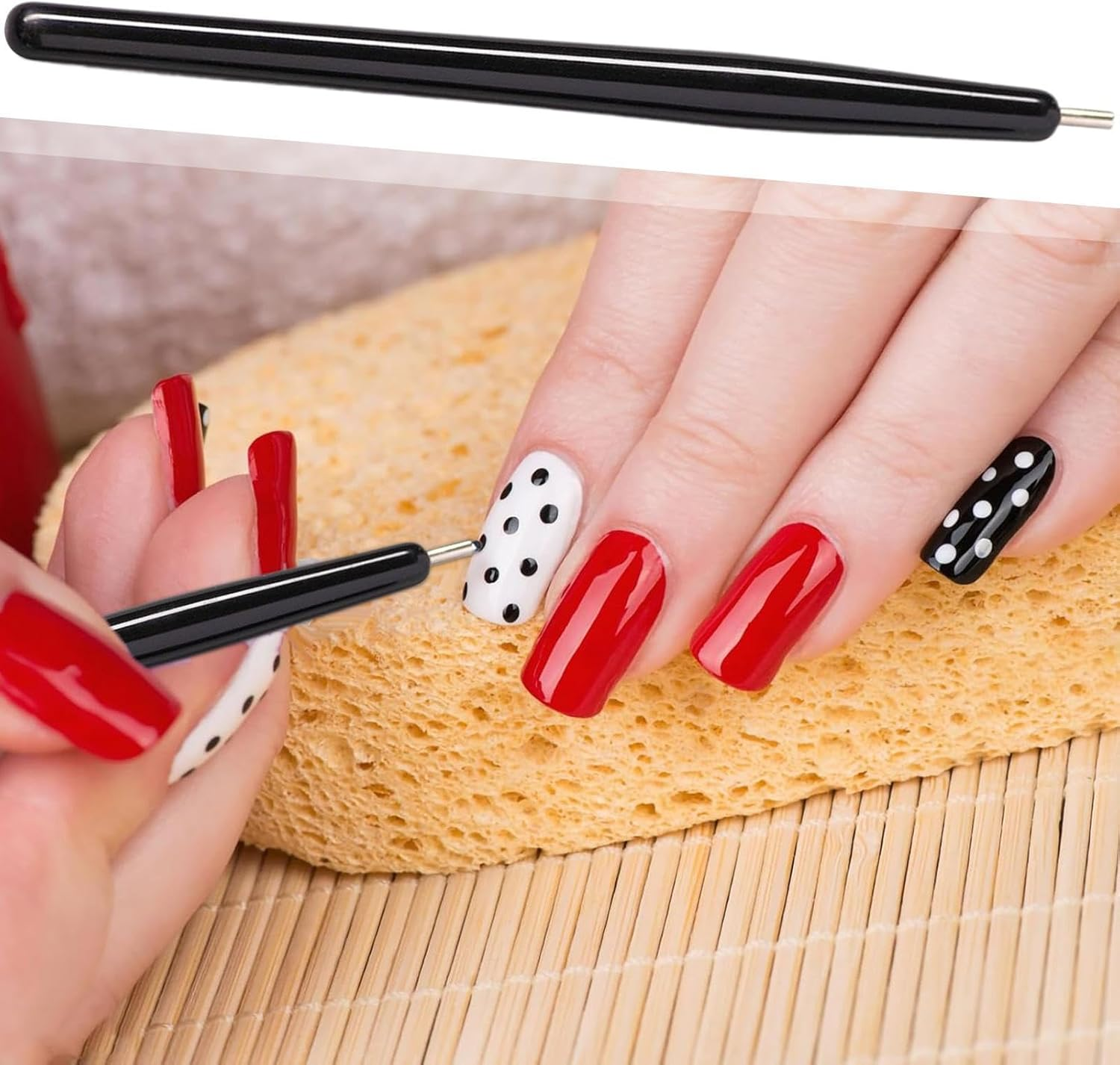 Rhinestone Pen, Magnetic Rhinestone Applicator Picker Tool, Nail Dotting Tool, Pickup Professional Strong Magnet Pen for Travel Art Girl Salon Home (Black)