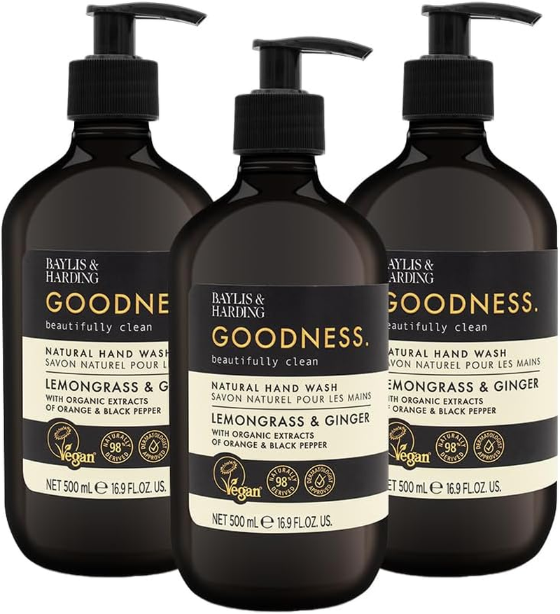 Baylis & Harding Goodness Lemongrass & Ginger, 500 Ml Hand Wash, Pack of 3