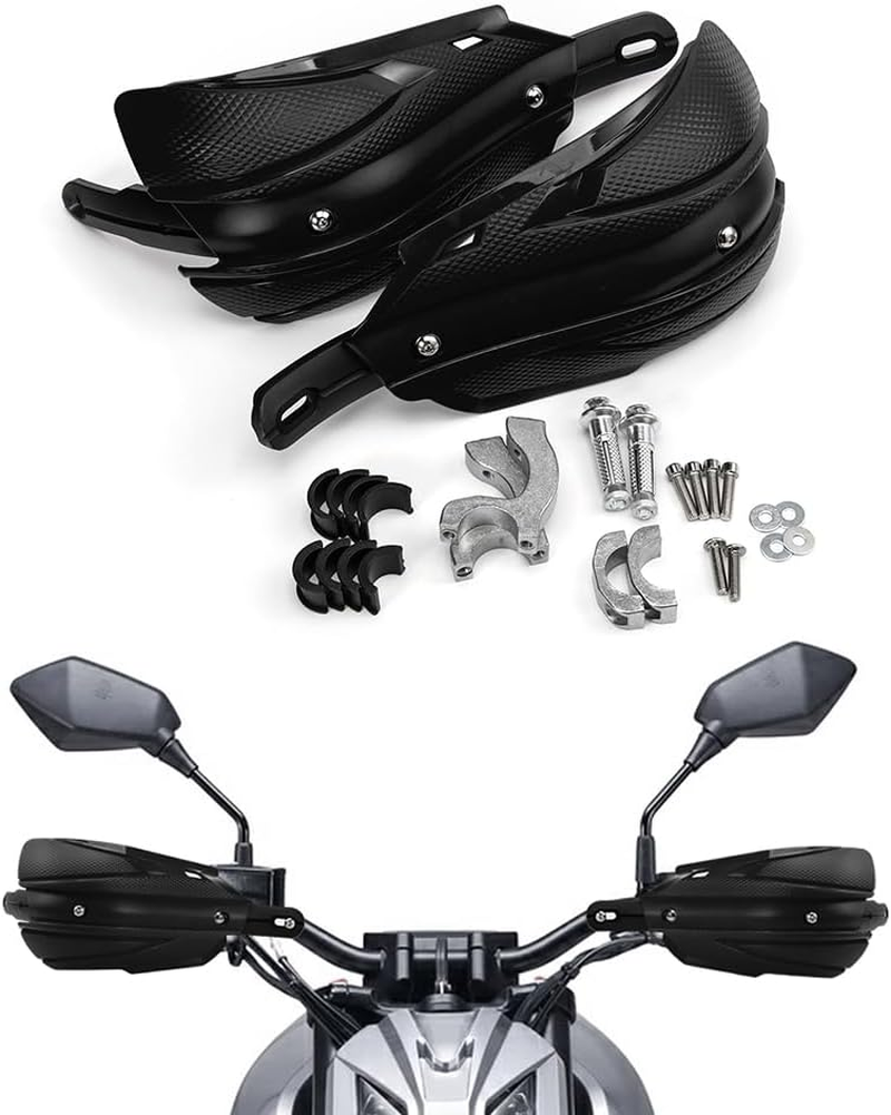 Handguards Motorcycle Handguards Universal, 7/8 in (22 Mm) ~11/8 in (29 Mm) Suitable for Off-Road Motorcycles and ATVS, Compatible with Yamaha YZ250 YZ250F TW200 XT250 XR650L (Black)
