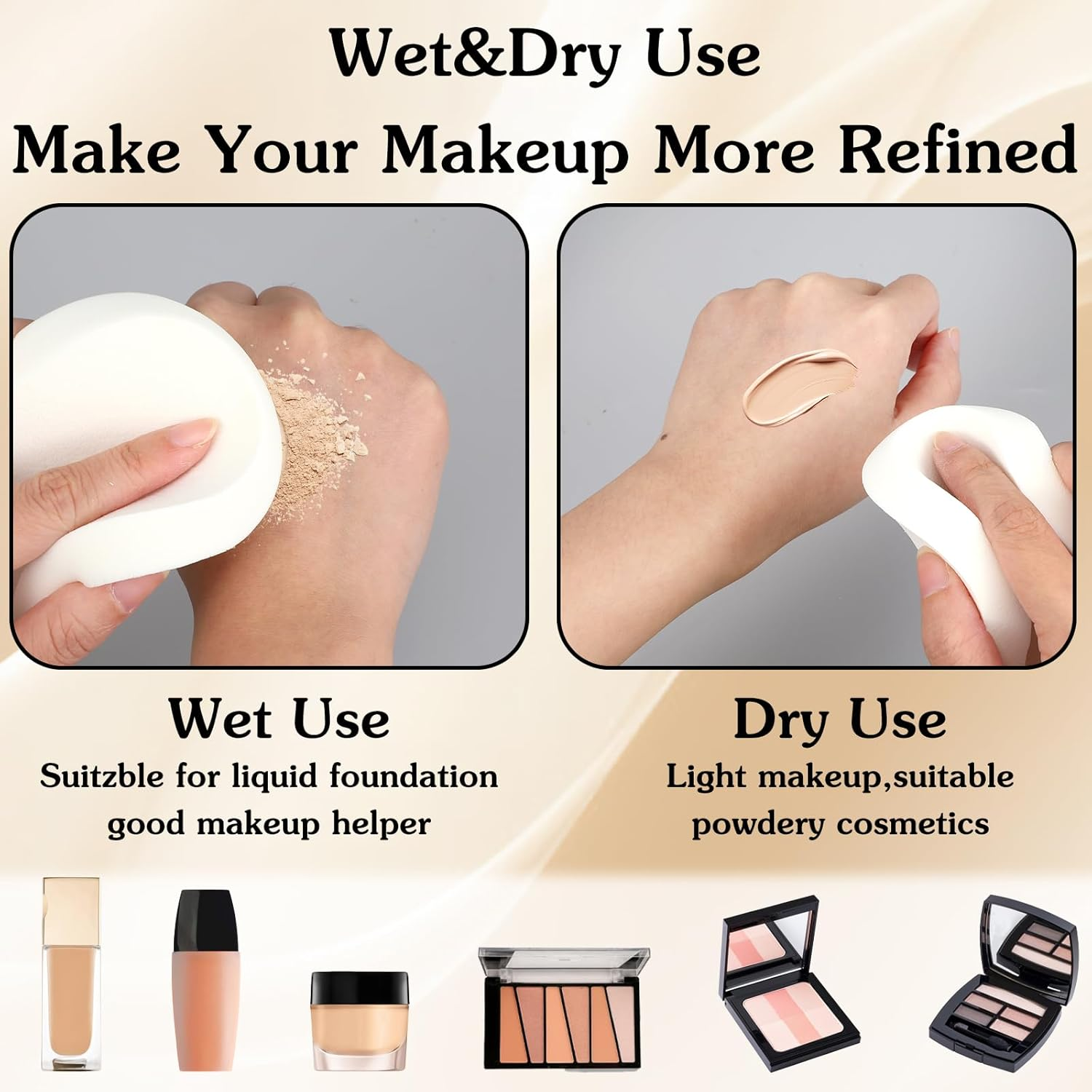 Pack of 12 Make up Sponges round Powder Puff Sponge Face Sponges Wash Applicator Face Paint Sponge for Face Eyes Cosmetics Liquid Foundation Powder Foundation (9 Cm) image number 3