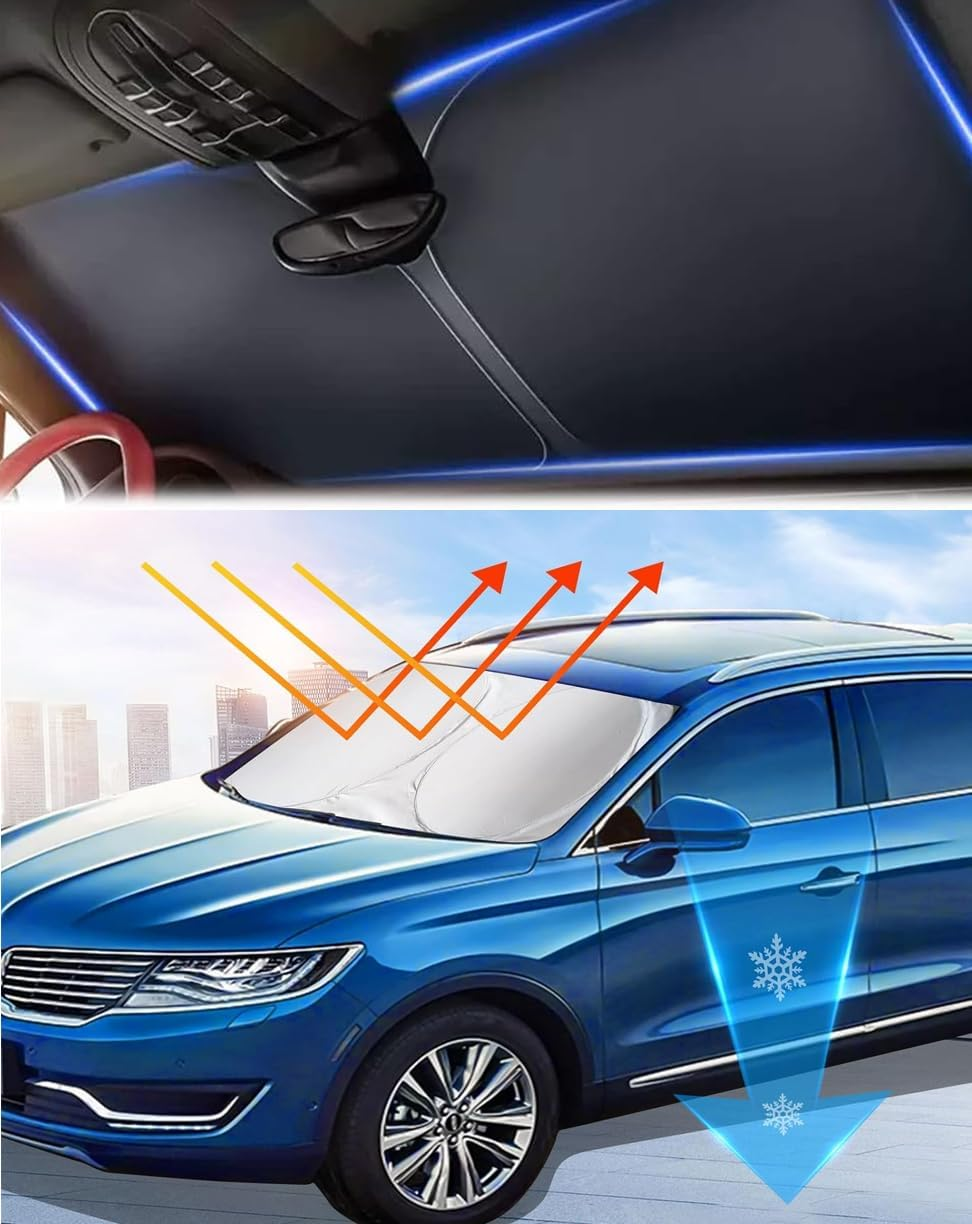 Car Windshield Sunshade Umbrella with Storage Pouch, Foldable Sunshade Cover, Keep Car Interior Cool, Universal Windshield Sun Shade Fit for Cars,Trucks,Suvs image number 4