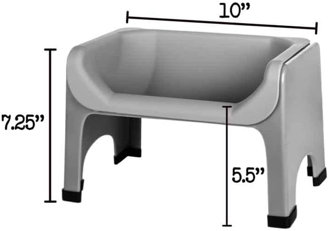 Fluff Trough Elevated Dog and Cat Bowl Feeding System with Silicone Bowl for Small to Medium Pets - Vet Approved, Food Safe, Non-Toxic, Dishwasher Safe, Perfect for Flat-Faced Pets, Gray image number 2