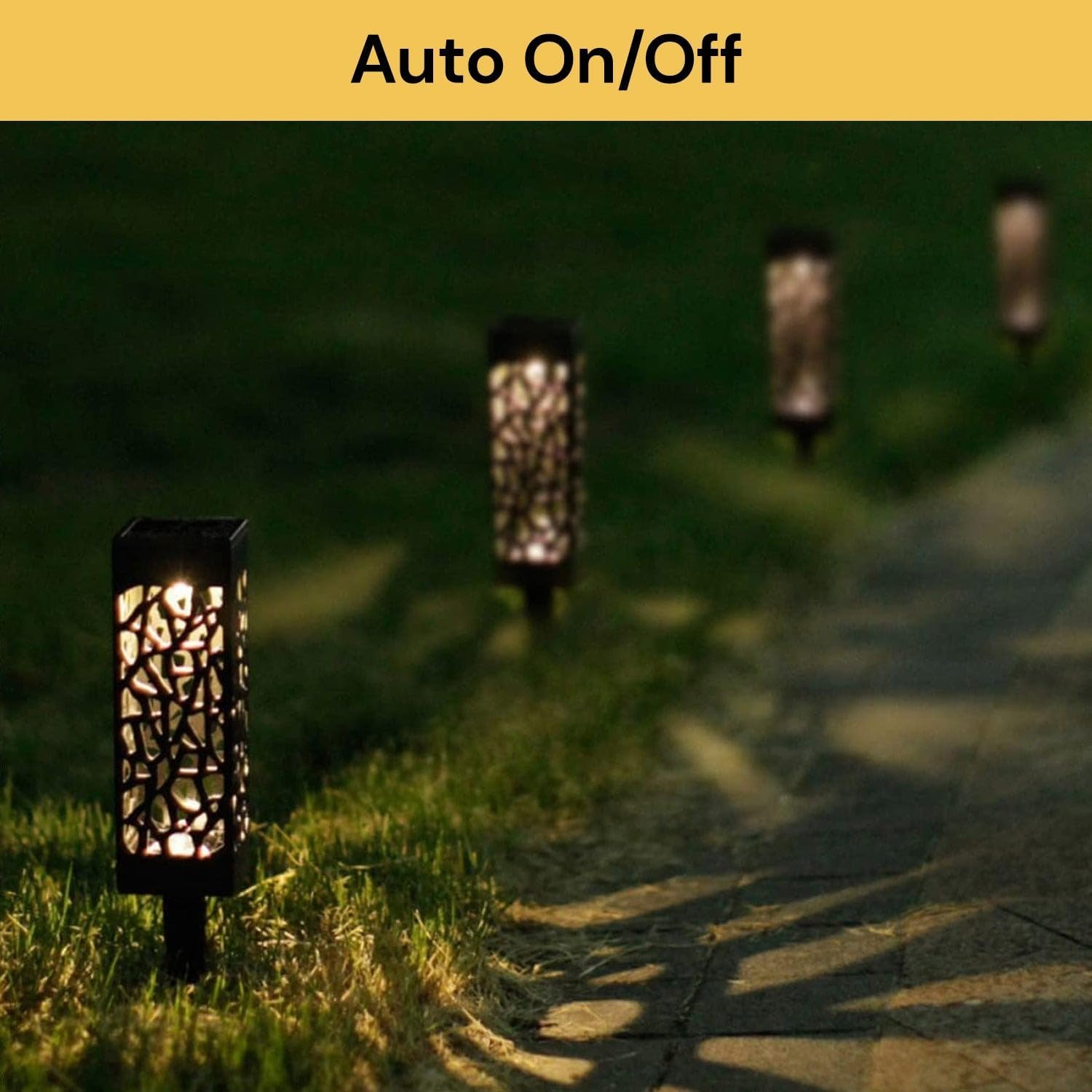 EZONEDEAL 6Pcs Solar Outdoor Lights for Garden, LED Solar Lights Outdoor Waterproof, Decorative Landscape Lamps. Waterproof LED Lights with Longer Life Path Light, Landscape, Path, Yard, Patio image number 2