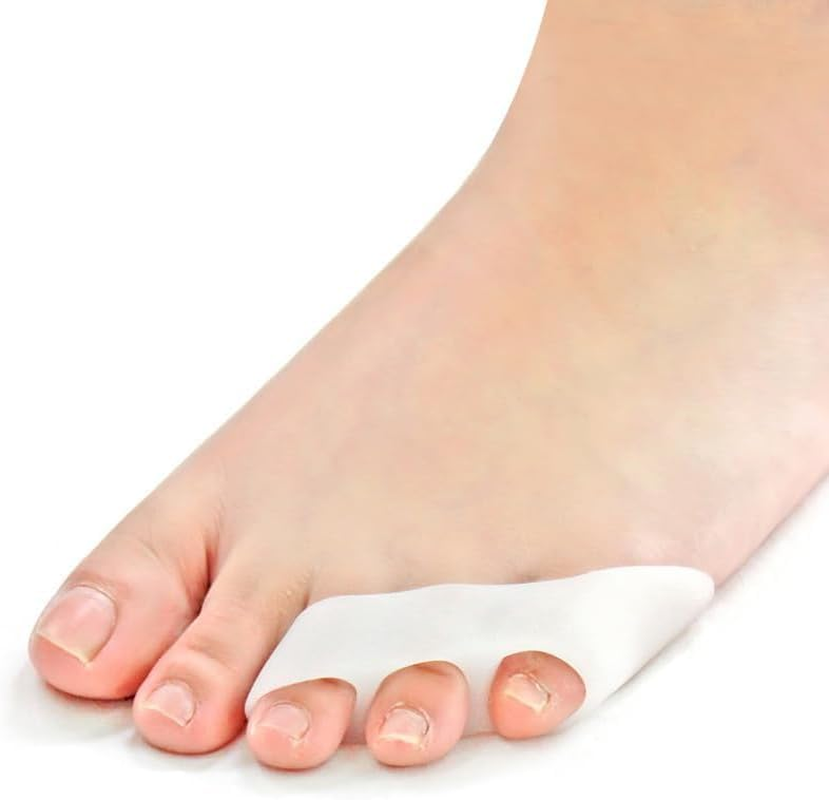 Pinky Toe Separator 10 Pack Bunion Pads Gel Little Pinky Toe Protectors Sleeve Bunion Corrector for Pain Relief Tailor'S Bunions, Curled Pinky Toes, Overlapping Toe (White, One Size) image number 6