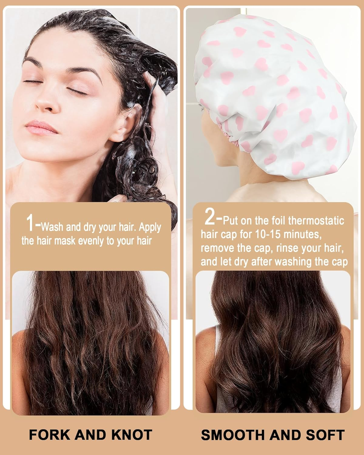 YIZIJIZI 2 Pieces Heat Cap for Deep Conditioning, Conditioning Cap Made of Aluminum Foil for Home and Salon Use, Hair Dyeing（White Pink） - Leopard Color image number 7