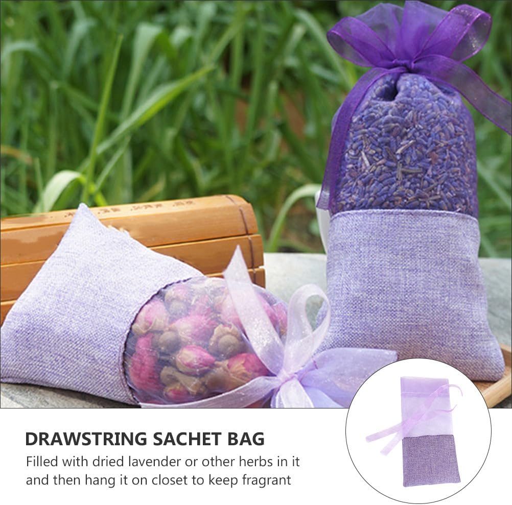 Healeved Empty Lavender Sachets Bag - 12 Pcs Drawstring Pouch Bags for Dried Lavender, Reusable S for Storage Candy, Potpourri, Jewelry, Earring, Small Objects - Pouch image number 5