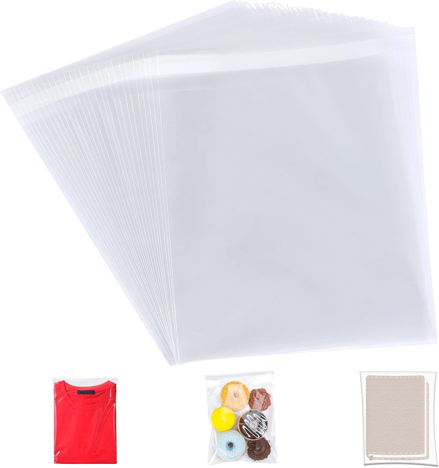100 Pack A4 Clear Self-Adhesive Bags, 22X35Cm Self Sealing Cellophane Display Bags/Sealable Bags, Clear Envelopes, Sealable Packaging Bag, A4 Cello Bags OPP for Clothes,Cards,Pictures,Sweets,Cookies image number 4