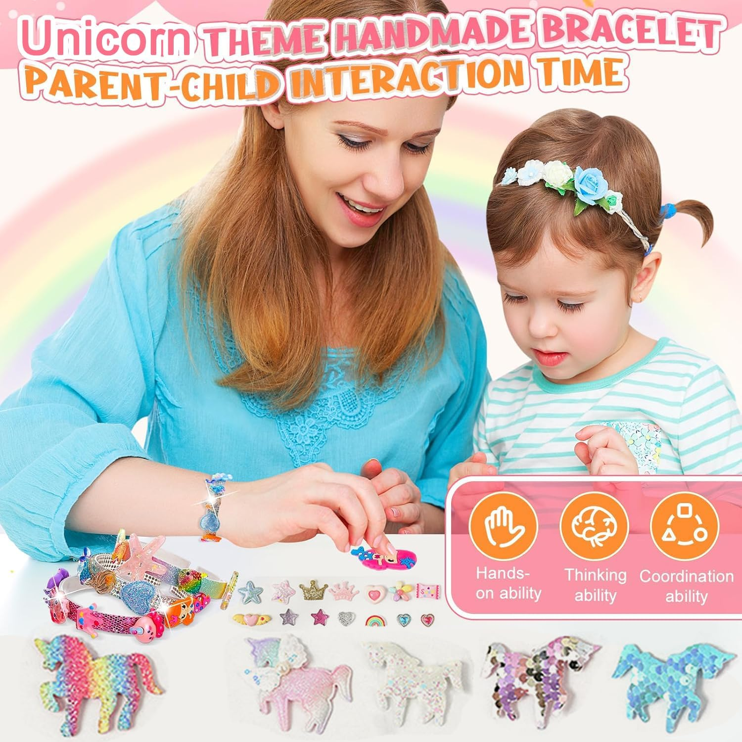 Friendship Bracelet Making Kit - Girls Birthday Present for Ages 5-12 - Art and Craft Kits for Kids, 5-10 Year Old Girls Gifts, Jewellery Making Kit, Party Favors Supplies (Unicorn) - Unicorn image number 5