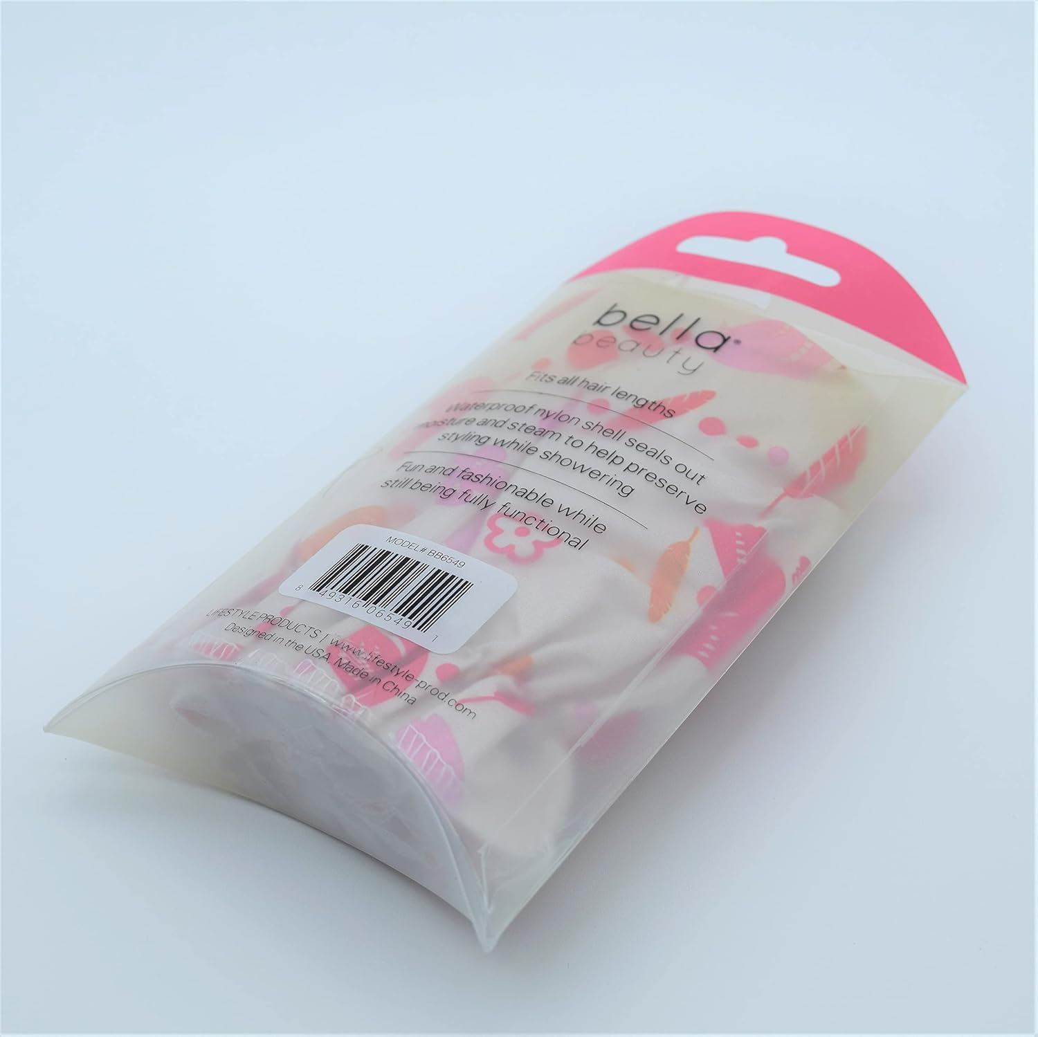 Bella Beauty Waterproof Nylon Shower Cap, Fits All Hair Lengths, Seals Out Moisture and Steam While Showering - Birds image number 2