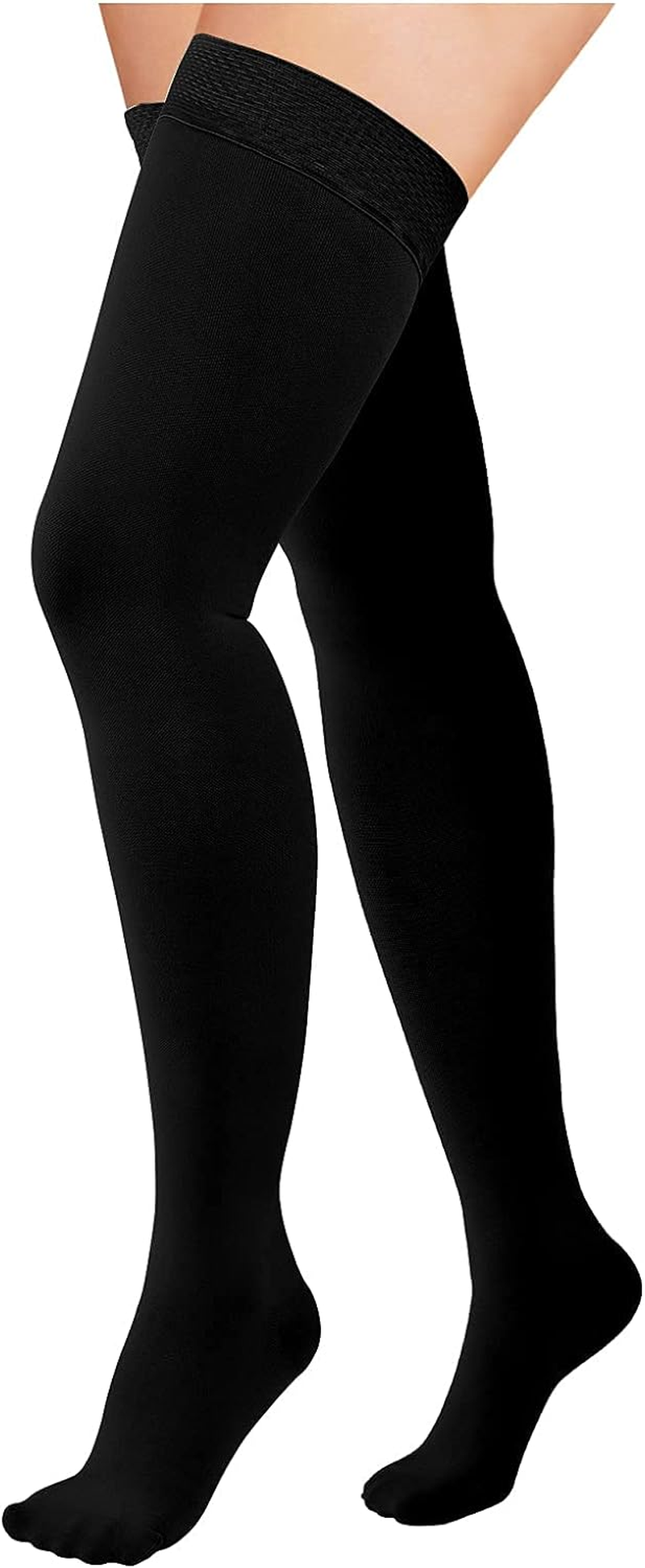 Totexil Compression Stockings for Women & Men, 15-20Mmhg Thigh High Compression Socks,Closed Toe Medical Compression Socks with Silicone Dot Band-Best Support for Running Nursing Sports Varicose Veins