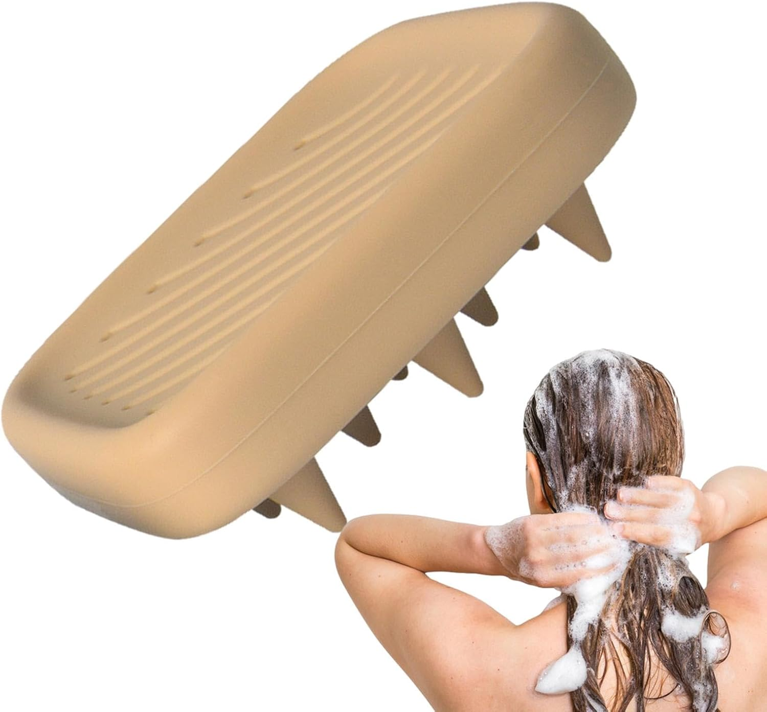 Yabauuop Scalp Scrubber for Shower - Silicone Bath Brushes for Shower - Silicone Shower and Bath Brushes, Soft Hair Comb, Home Must Have for Men, Women, Kids